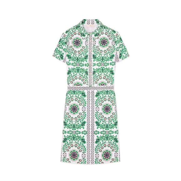 Tory Burch Port White Garden Party Shirt Dress Poplin - Picture 3 of 4